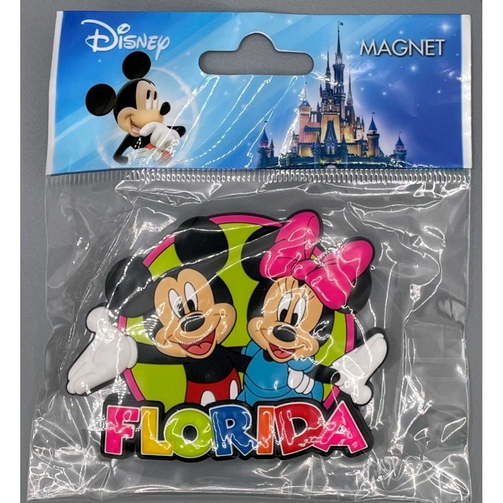Disney Mickey & Minnie Mouse Florida Rubber Refrigerator Fridge Magnet Souvenir